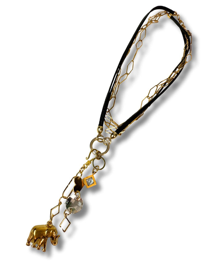 Long or Short Necklace - Gold Elephant