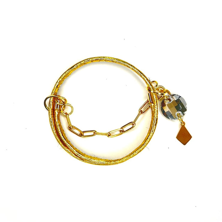 Stack Large Crystal Gold