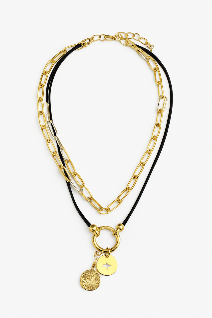 Long or Short Necklace - Gold Compass