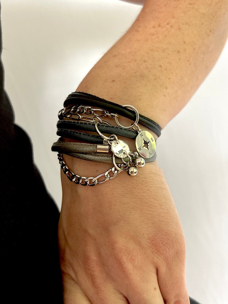 Stack Large Charm Silver