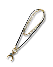 Long or Short Necklace - Gold Horn
