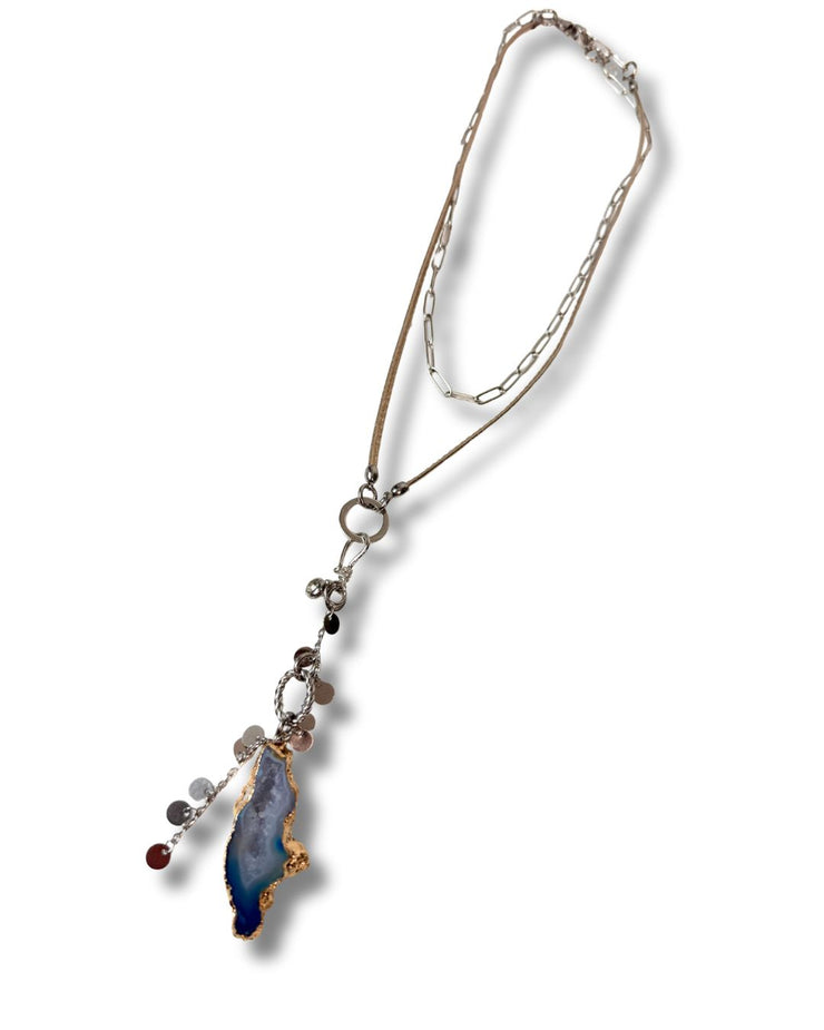 Long or Short Necklace - Blue Agate
