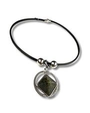 Interchangeable Pendant Necklace | Diamond Labradorite