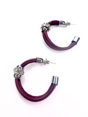 Large, silver, crystal, hoop earrings