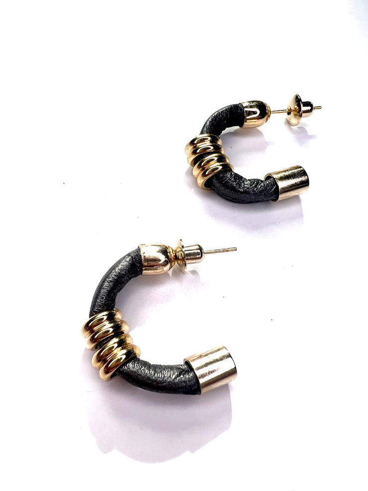 Small, gold, sport, hoop earrings