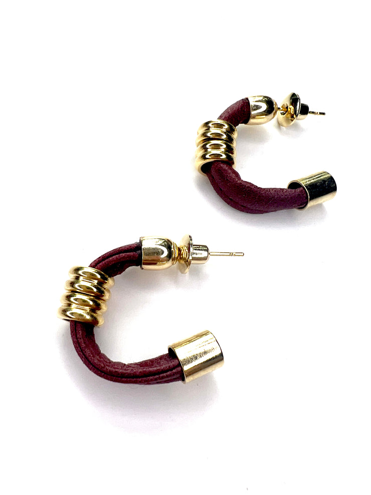 Small, gold, sport, hoop earrings