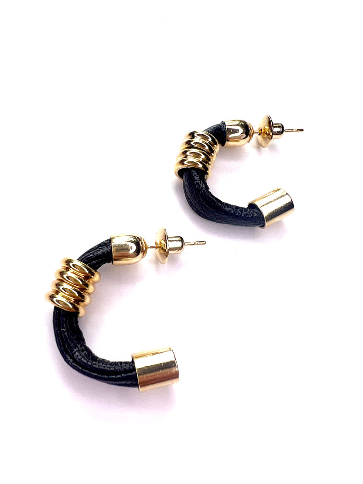 Small, gold, sport, hoop earrings