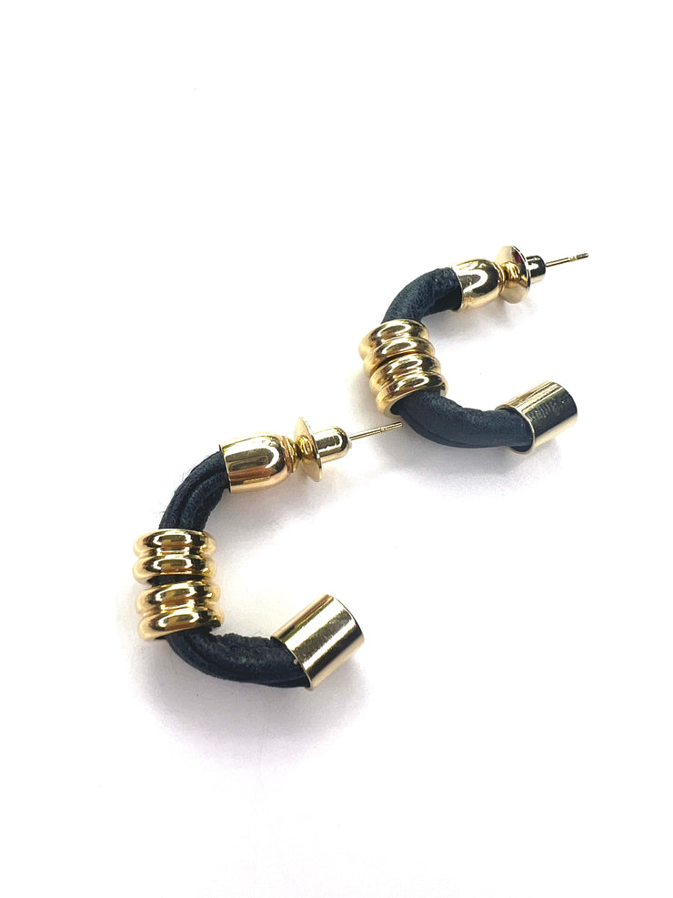 Small, gold, sport, hoop earrings