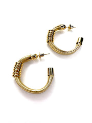 Large, gold, sport, hoop earrings