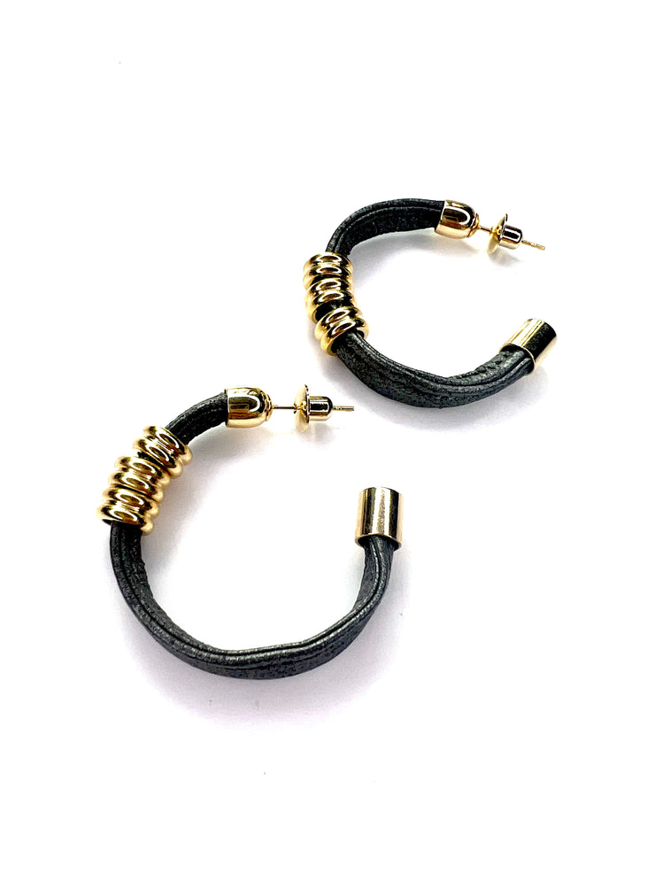 Large, gold, sport, hoop earrings