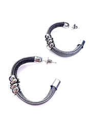 Large, silver, sport, hoop earrings