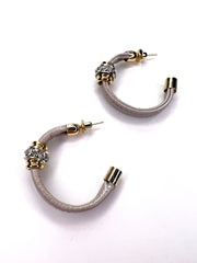 Large, gold, crystal, hoop earrings