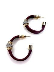 Large, gold, crystal, hoop earrings