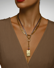 Long or Short Necklace - Gold Embossed